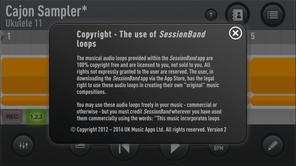 Copyright - The Use of SessionBand Loops
